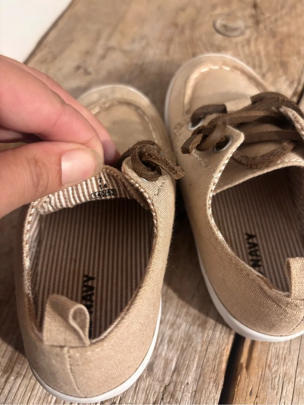 Casual Canvas Boat Shoes in Tan/Beige